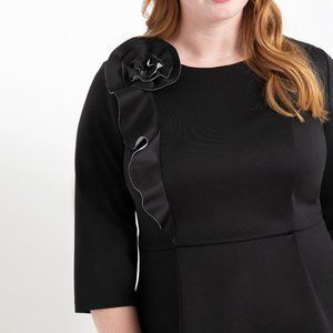 Eloquii Rosette Ruffle Peplum Top